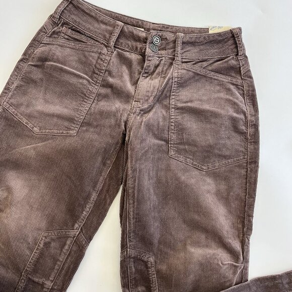 Pilcro Anthropologie Womens Size 26 Tall Brown The Wanderer Corduroy Cargo Pants - Picture 4 of 5